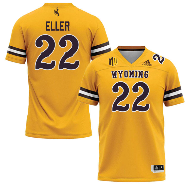 Wyoming Cowboys #22 Evan Eller College Football Jerseys Stitched-Gold